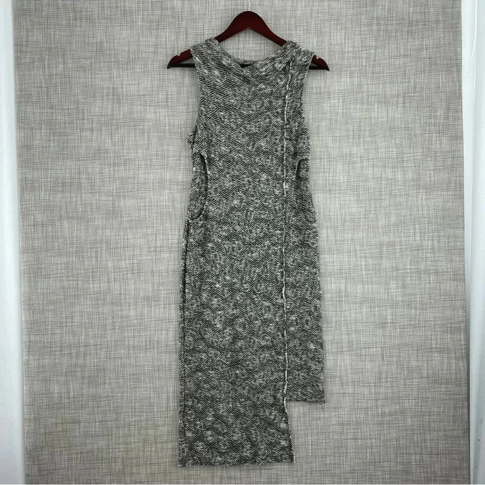 Free People Women’s Small Cora Jacquard Knit Midi Dress Uneven Cut Hem 1154